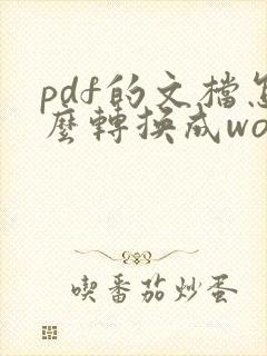 pdf的文档怎么转换成word文档
