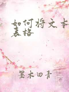 如何将文本转成表格