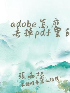 adobe怎么去掉pdf里的水印