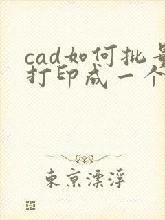 cad如何批量打印成一个pdf文件