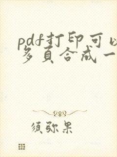 pdf打印可以多页合成一页
