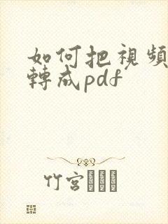 如何把视频课件转成pdf
