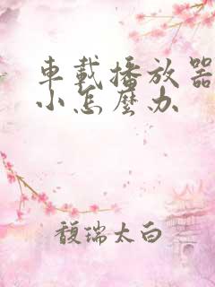 车载播放器声音小怎么办