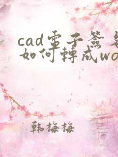 cad电子签名如何转成word