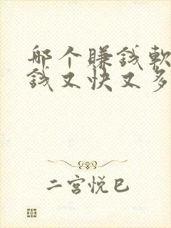 哪个赚钱软件赚钱又快又多
