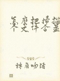 怎么把扫描的多个文件合并成一个文件