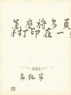 怎么将多页pdf打印在一页