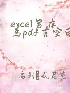excel另存为pdf有空白页