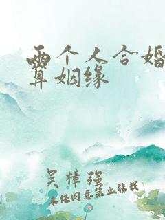 两个人合婚免费算姻缘