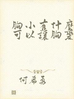 胸小有什么办法可以让胸变大