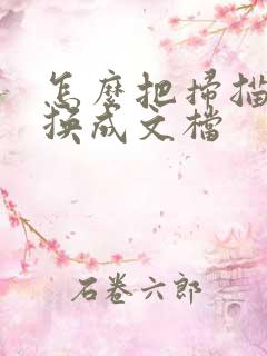 怎么把扫描件转换成文档