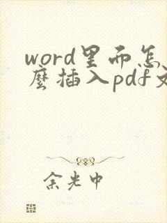 word里面怎么插入pdf文件