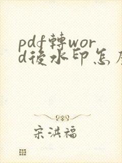 pdf转word后水印怎么去掉