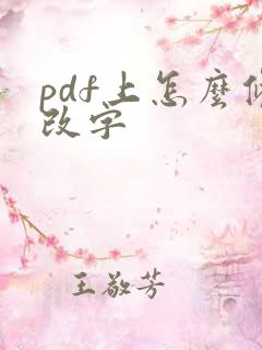 pdf上怎么修改字