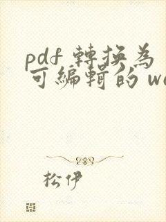 pdf 转换为可编辑的 word 文件