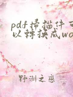 pdf扫描件可以转换成word吗