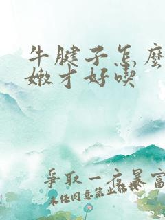 牛腱子怎么卤才嫩才好吃