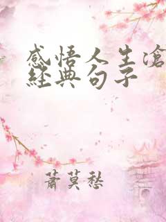 感悟人生沧桑的经典句子