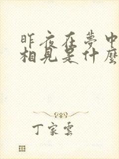 昨夜在梦中与你相见是什么歌名