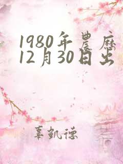 1980年农历12月30日出生八字