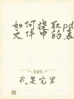 如何提取pdf文件中的表格