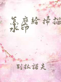 怎么给扫描件加水印