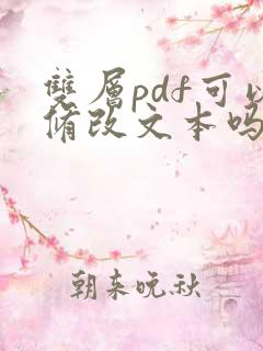 双层pdf可以修改文本吗?