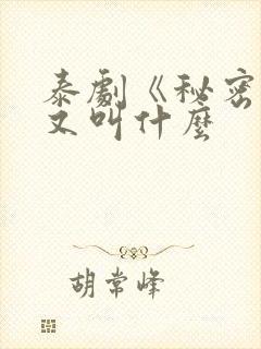 泰剧《秘密爱》又叫什么