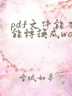 pdf文件能不能转换成word