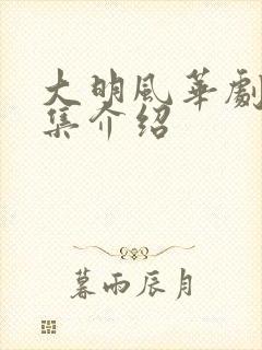 大明风华剧情分集介绍