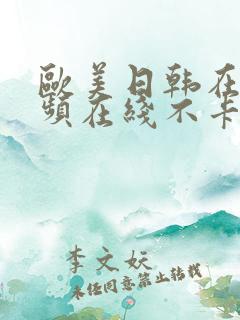 欧美日韩在线视频在线不卡