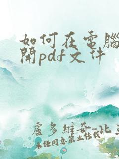 如何在电脑上打开pdf文件