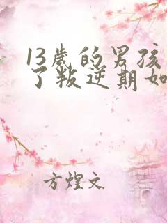 13岁的男孩到了叛逆期如何教育