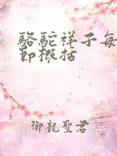 骆驼祥子每一章节概括