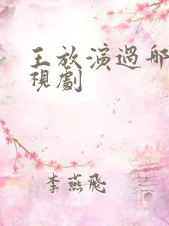 王放演过哪些电视剧