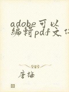 adobe可以编辑pdf文件吗