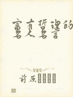 富有哲理的句子名人名言