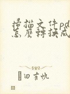 扫描文件pdf怎么转换成word