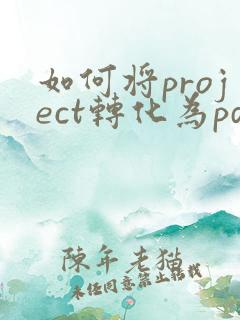 如何将project转化为pdf一页
