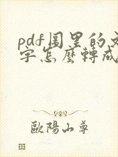 pdf图里的文字怎么转成可编辑的