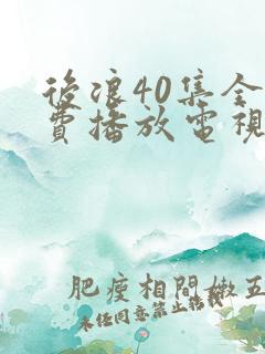 后浪40集全免费播放电视剧