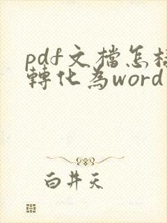 pdf文档怎样转化为word