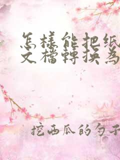 怎样能把纸质版文档转换为电子版