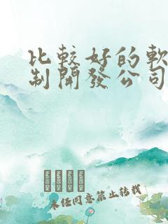 比较好的软件定制开发公司