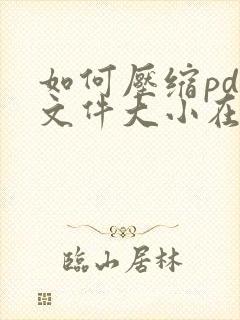 如何压缩pdf文件大小在1m以内