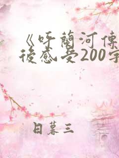 《呼兰河传》读后感受200字