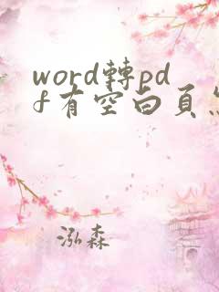 word转pdf有空白页怎么回事