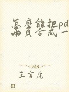 怎么能把pdf两页合成一页