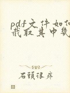 pdf文件如何截取其中几页保存