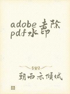 adobe去除pdf水印